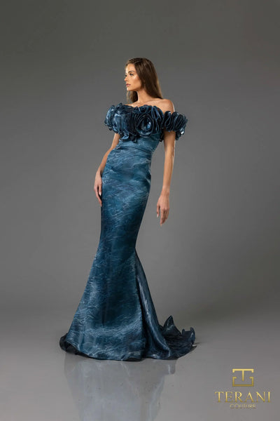 Terani Couture 251E4289 Sophisticated Evening Trumpet Sleeveless Formal Organza Dress