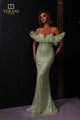 Terani Couture 251E4330 Vestido de noche largo ajustado con volantes y lentejuelas