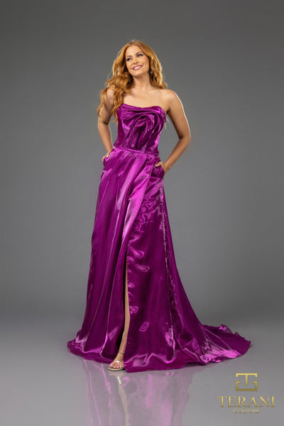 Formal Dresses Long Formal A Line Evening Prom Dress  Magenta