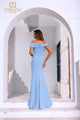 Terani Couture 251M4444 Vestido de noche largo formal con peplum y apliques de cuentas