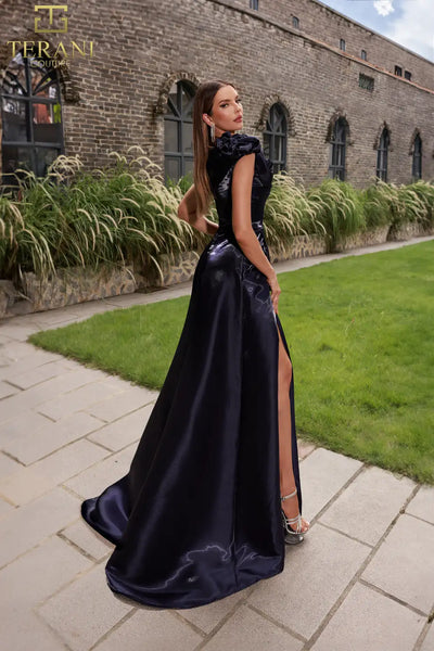 Terani Couture 251P4052 Formal One-Shoulder A-Line Slit Evening Premium Dress