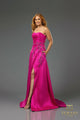 Terani Couture 251p4061 Stretch Mikado Front Slit Strapless Dress