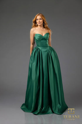 Terani Couture 251P4066 Elegant Glamorous Prom BallDress Sleeveless Formal Satin Dress
