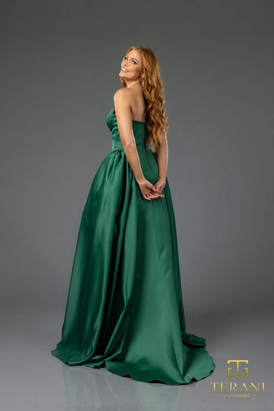 Terani Couture 251P4066 Elegant Glamorous Prom BallDress Sleeveless Formal Satin Dress
