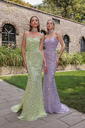 Terani Couture 251P4329 Elegant Glamorous Prom Sweetheart Evening Beaded Tulle Dress