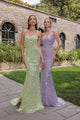 Vestido de fiesta largo de tul con cuentas y escote corazón de Terani Couture 251p4329