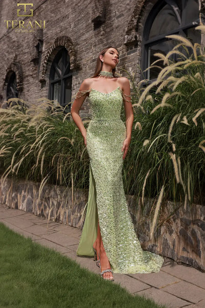Terani Couture 251P4329 Elegant Glamorous Prom Sweetheart Evening Beaded Tulle Dress