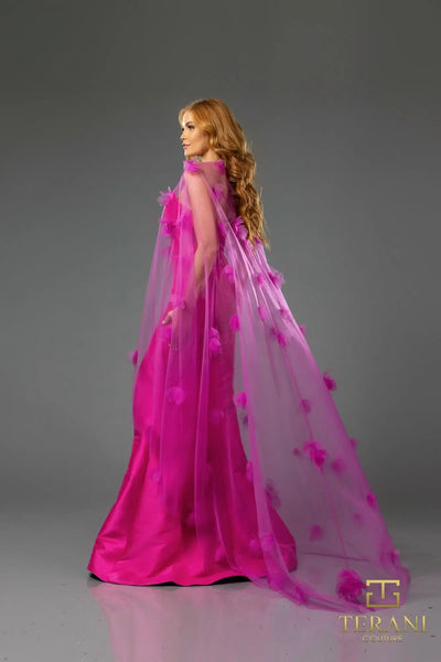 Terani Couture 251P4397 Elegant Sophisticated Prom Slit Evening Stretch Mikado Dress