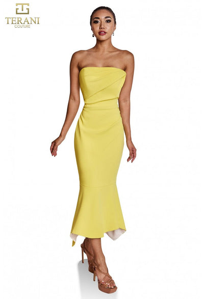 Terani Couture 251C4173 Sophisticated Formal Cocktail Sleeveless Evening Twill Dress