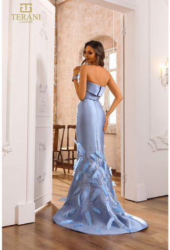 Terani Couture 251e4226 - Vestido de noche ajustado sin mangas de mikado elástico