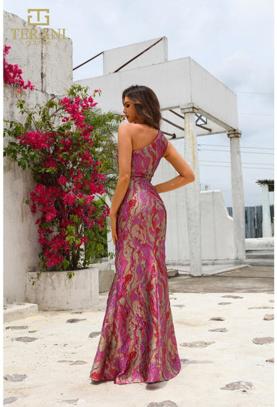Terani Couture 251E4254 Sophisticated Evening Sheath Sleeveless Formal Jacquard Dress