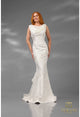 Terani Couture 251e4256 Vestido de noche de corte A sin mangas y cuello vuelto