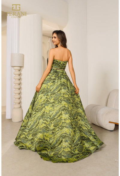 Terani Couture 251E4269 Formal Prom Strapless Slit Long Evening Premium Dress