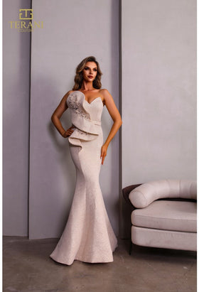 Terani Couture 251E4276 Elegant Sophisticated Formal Sleeveless Evening Satin Dress
