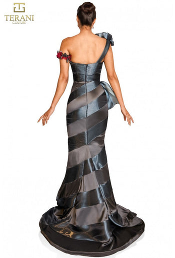 Vestido de fiesta formal largo estilo sirena Terani Couture 251E4284
