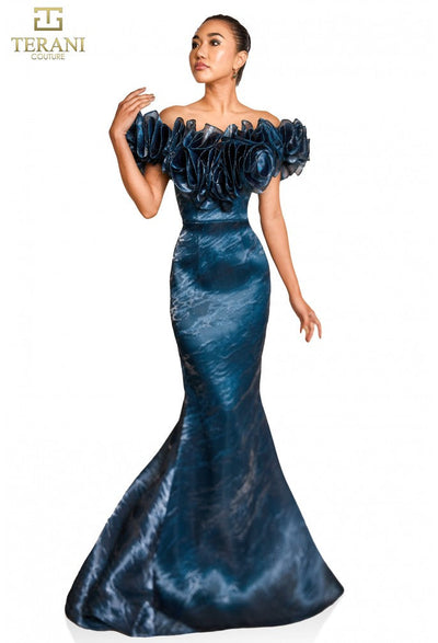 Terani Couture 251E4289 Sophisticated Evening Trumpet Sleeveless Formal Organza Dress