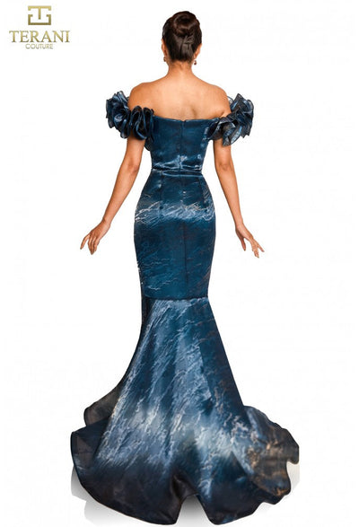 Terani Couture 251E4289 Sophisticated Evening Trumpet Sleeveless Formal Organza Dress