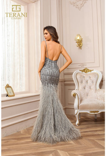 Terani Couture 251gl4199 Vestido largo de fiesta entallado con adornos