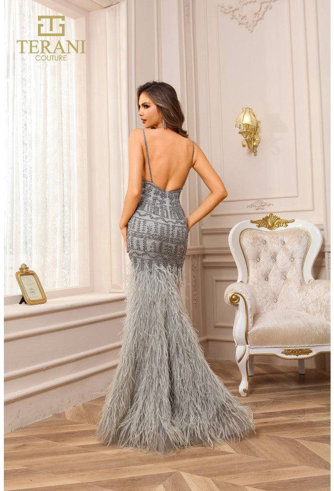Terani Couture 251gl4199 Vestido largo de fiesta entallado con adornos