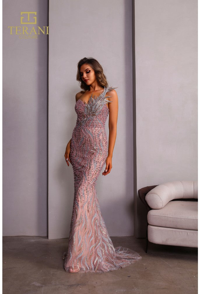Terani Couture 251GL4315 Fitted Floor-Length Evening Gown