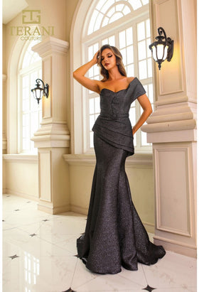 Terani Couture 251M4401 Sophisticated Elegant Wedding Trumpet Evening Jacquard Dress