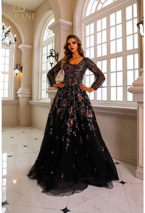 Terani Couture 251M4408 Sophisticated Mother of the Bride Evening Beaded Tulle Dress