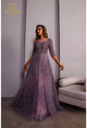 Terani Couture 251m4409 Illussion Neck Beaded Tulle Long Sleeves Ballgown