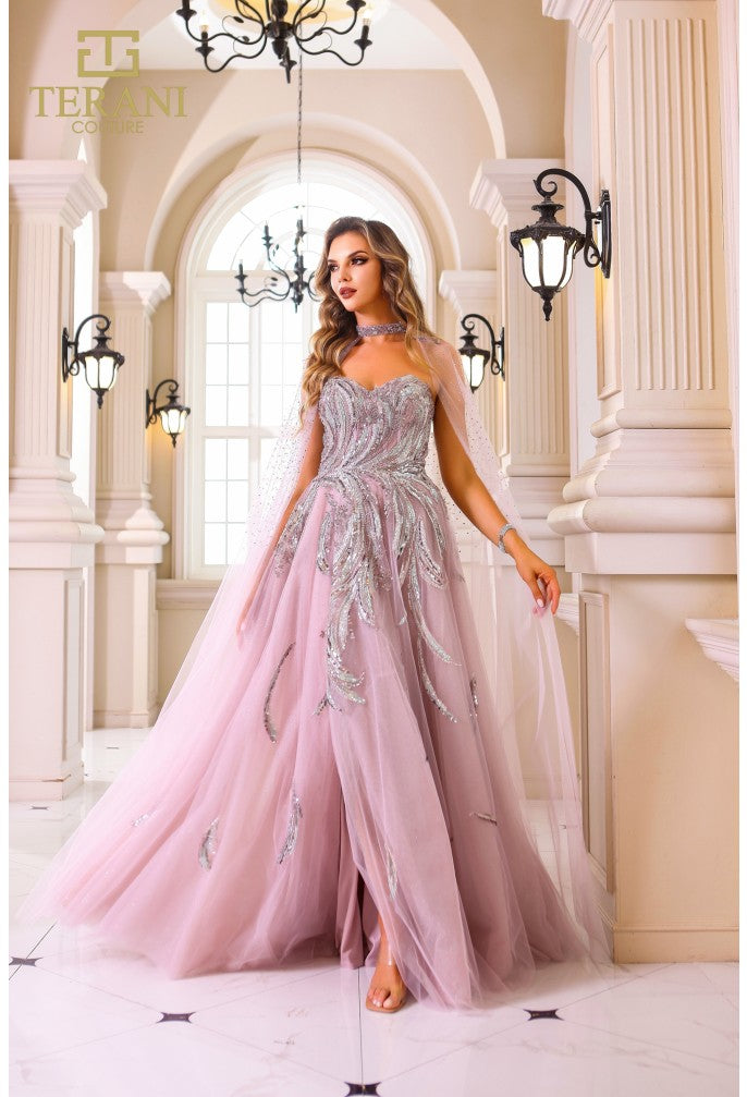 Terani Couture 251M4410 Beaded A-Line Ball Gown – Long Formal Prom Dress