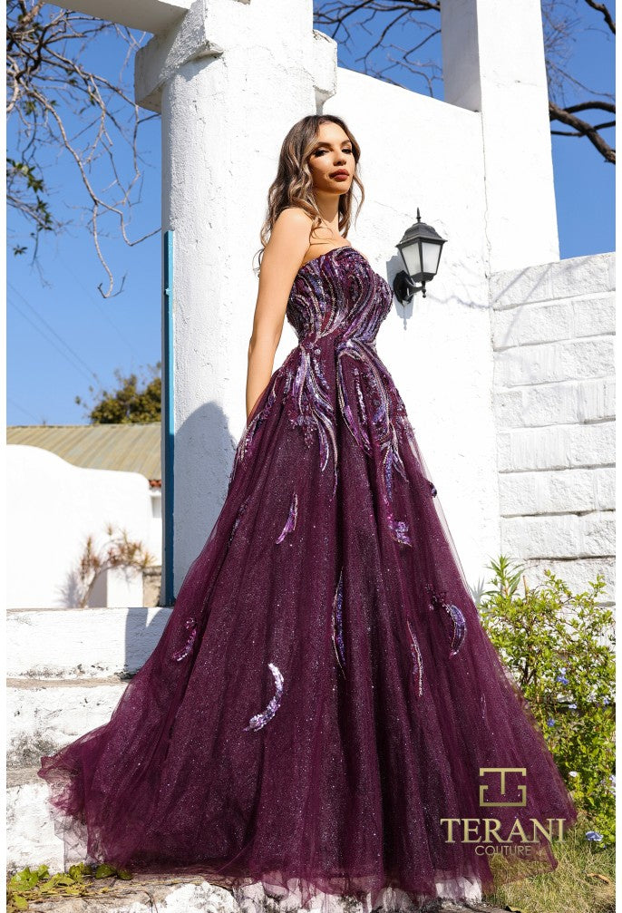 Terani Couture 251M4410 Beaded A-Line Ball Gown – Long Formal Prom Dress