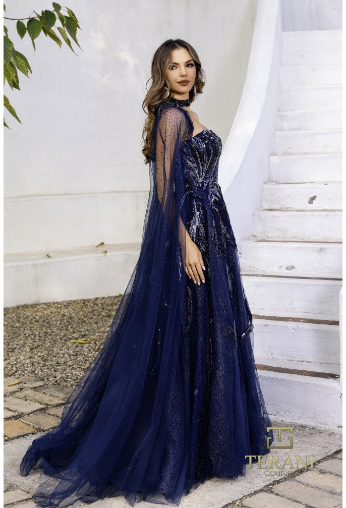 Terani Couture 251M4410 Beaded A-Line Ball Gown – Long Formal Prom Dress