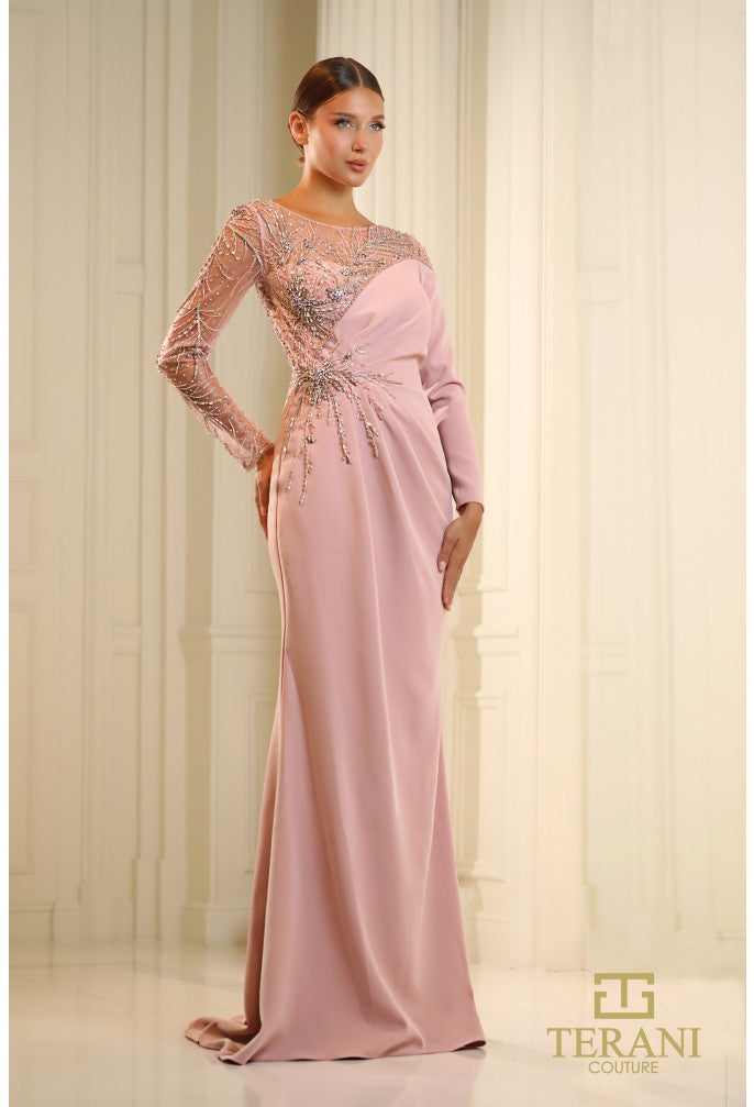Terani Couture 251M4423 Elegant Long Sleeve Evening Gown for Mother of the Bride