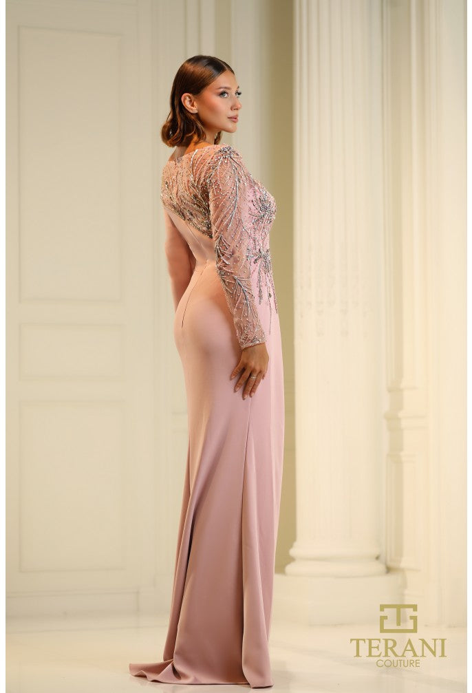 Terani Couture 251M4423 Elegant Long Sleeve Evening Gown for Mother of the Bride