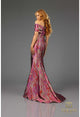 Vestido largo con hombros descubiertos y mangas cortas Terani Couture 251m4434