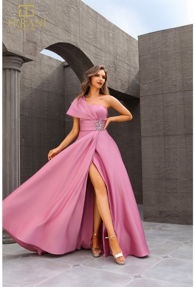 Vestido largo de corte A para madre de la novia | Elegante vestido de noche de Terani Couture 251m4441