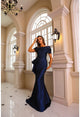 Terani Couture 251m4448 Off The Shoulder Metallic Jacquard Long Trumpet Dress