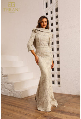 Terani Couture 251M4455 Glamorous Formal Mother of the Bride Evening Jacquard Dress