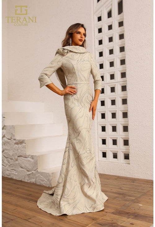 Terani Couture 251M4455 Glamorous Formal Mother of the Bride Evening Jacquard Dress