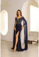 Terani Couture 251m4580 Bodycon Off The Shoulder Side Slit Long Dress