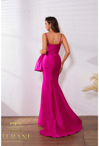 Terani Couture 251P4006 Prom Homecoming Spaghetti Strap Evening Stretch Mikado Dress