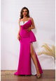 Terani Couture 251p4006 Assyemtric Side Slit Stretch Mikado Ballgown