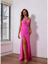 Terani 251P4036 One-Shoulder Beaded Sexy Cutout Prom Gown