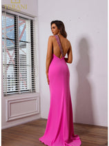 Terani 251P4036 One-Shoulder Beaded Sexy Cutout Prom Gown