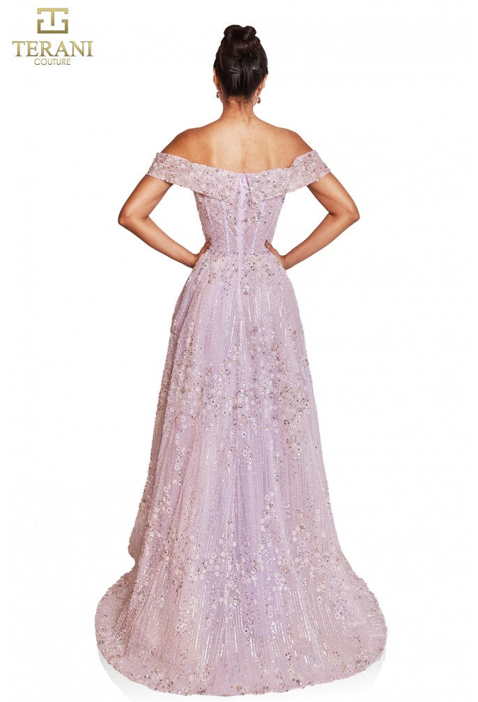 Terani Couture 251P4041 Vestido largo de fiesta formal de corte A