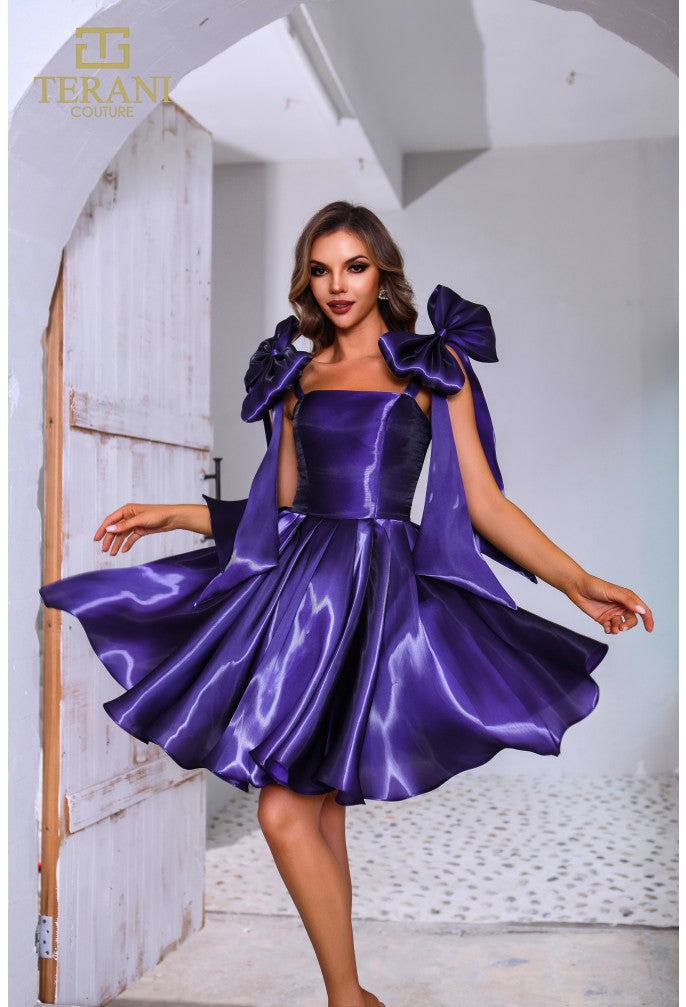 Terani Couture 251p4047 Straight Neckline Short Ballgown Prom Dress