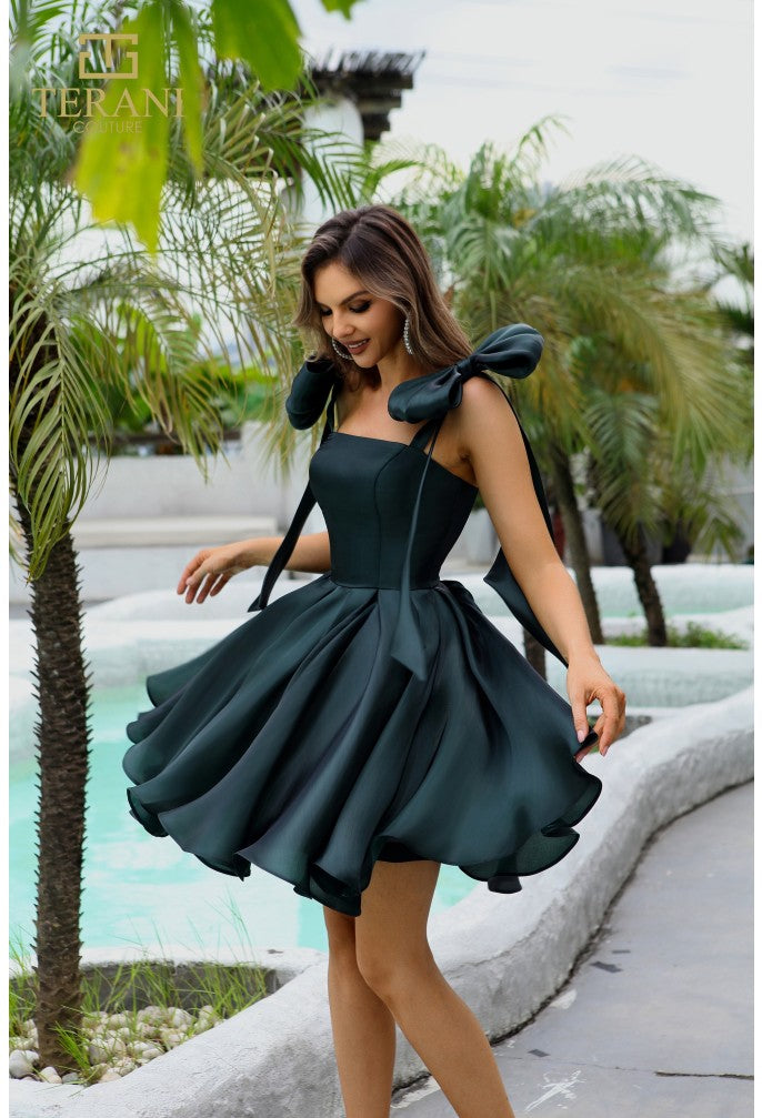 Terani Couture 251p4047 Straight Neckline Short Ballgown Prom Dress