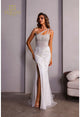 Vestido de fiesta ajustado asimétrico hasta el muslo con abertura lateral Terani Couture 251p4049
