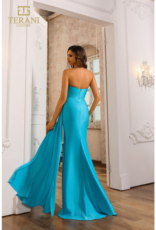 Terani Couture 251P4055 Glamorous Formal Sweetheart Strapless Stretch Metallic Dress