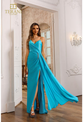 Terani Couture 251P4055 Glamorous Formal Sweetheart Strapless Stretch Metallic Dress