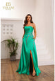 Prom Dresses A Line Long Beaded Formal Applique Prom Dress Emerald