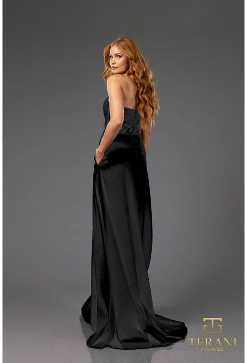 Terani Couture 251P4061 Glamorous Formal Strapless A-Line Beaded Stretch Mikado Dress